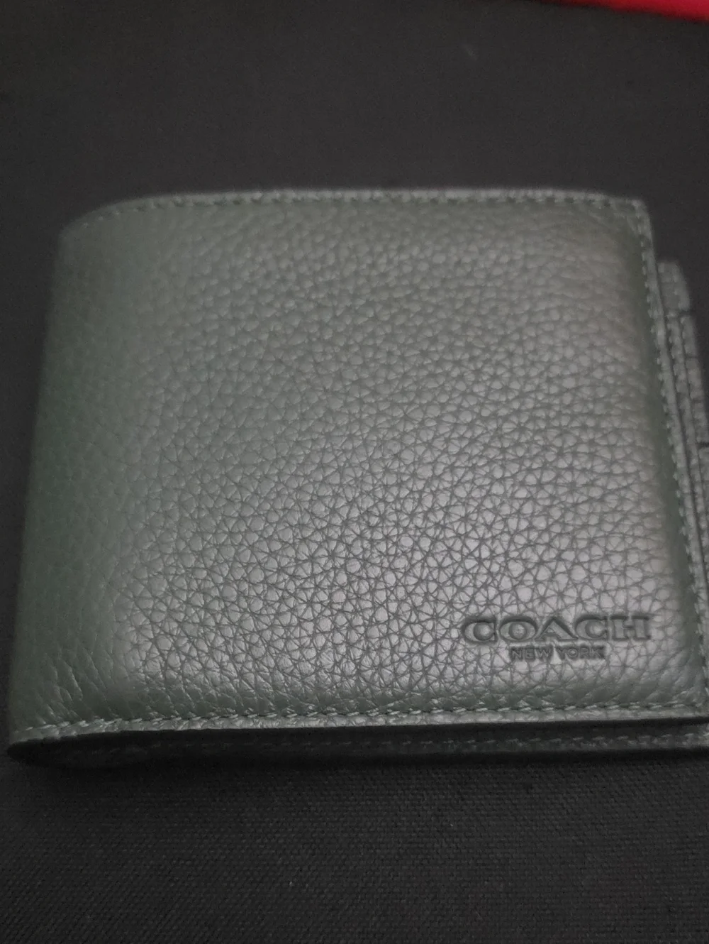 Coach Men's Pebbled Leather Wallet in Green